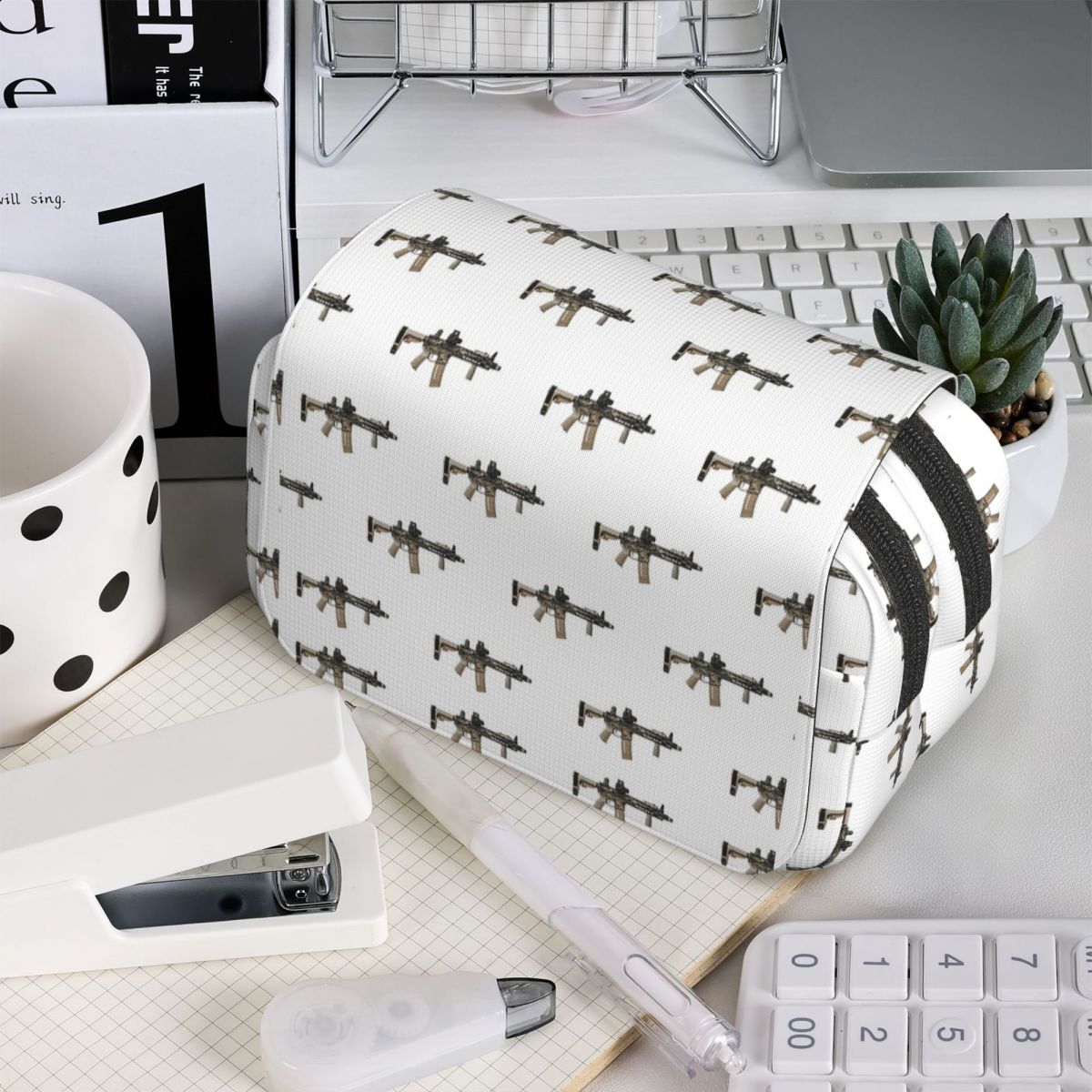 Tan Stationery & Office Supply - AR-15 Tan Camo Gun – Weißes