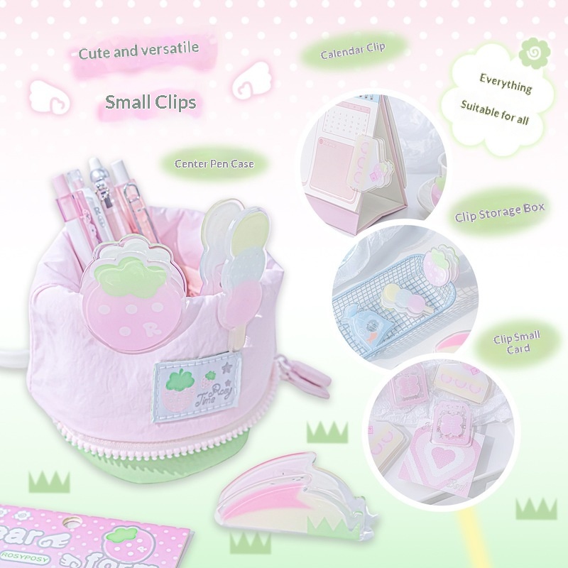 Binder Clip Assorted - RosyPosy Klare Acryl-Clips Niedliche Büroklammern Kawaii