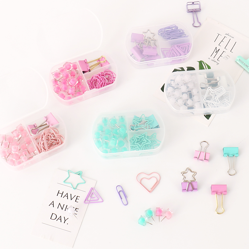 Binder Clip Assorted - TUTU coloful Binder clips push-pins papier