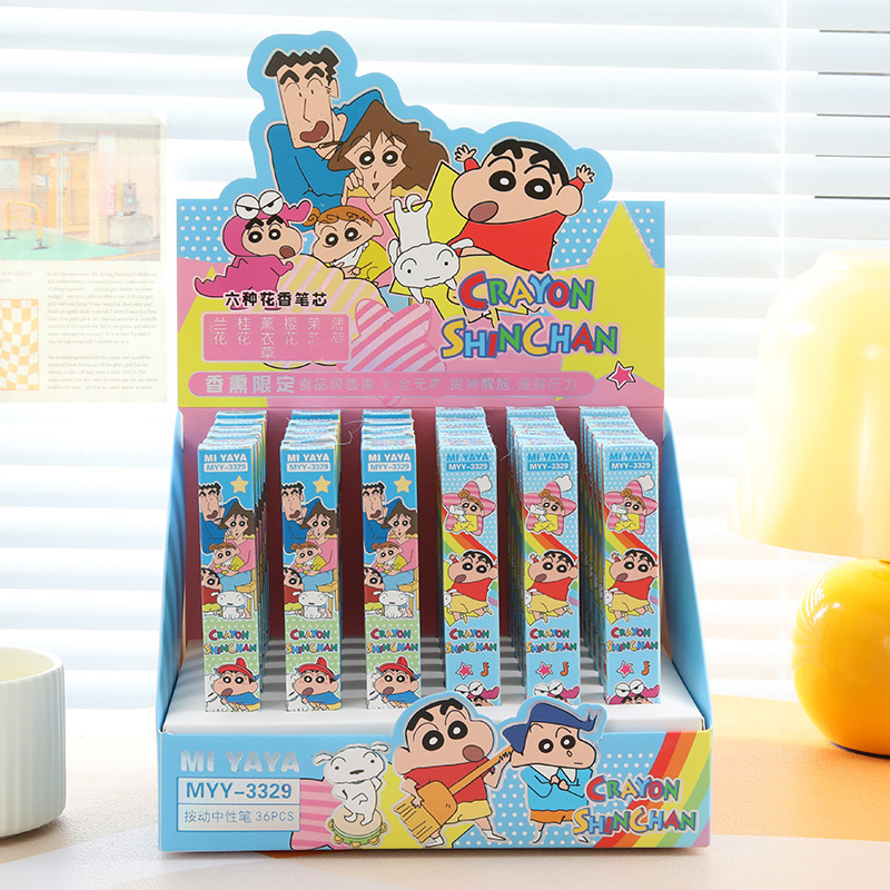 Stationery Supplier - 6 Stück Cartoon Crayon Shin-Chan Gelstifte
