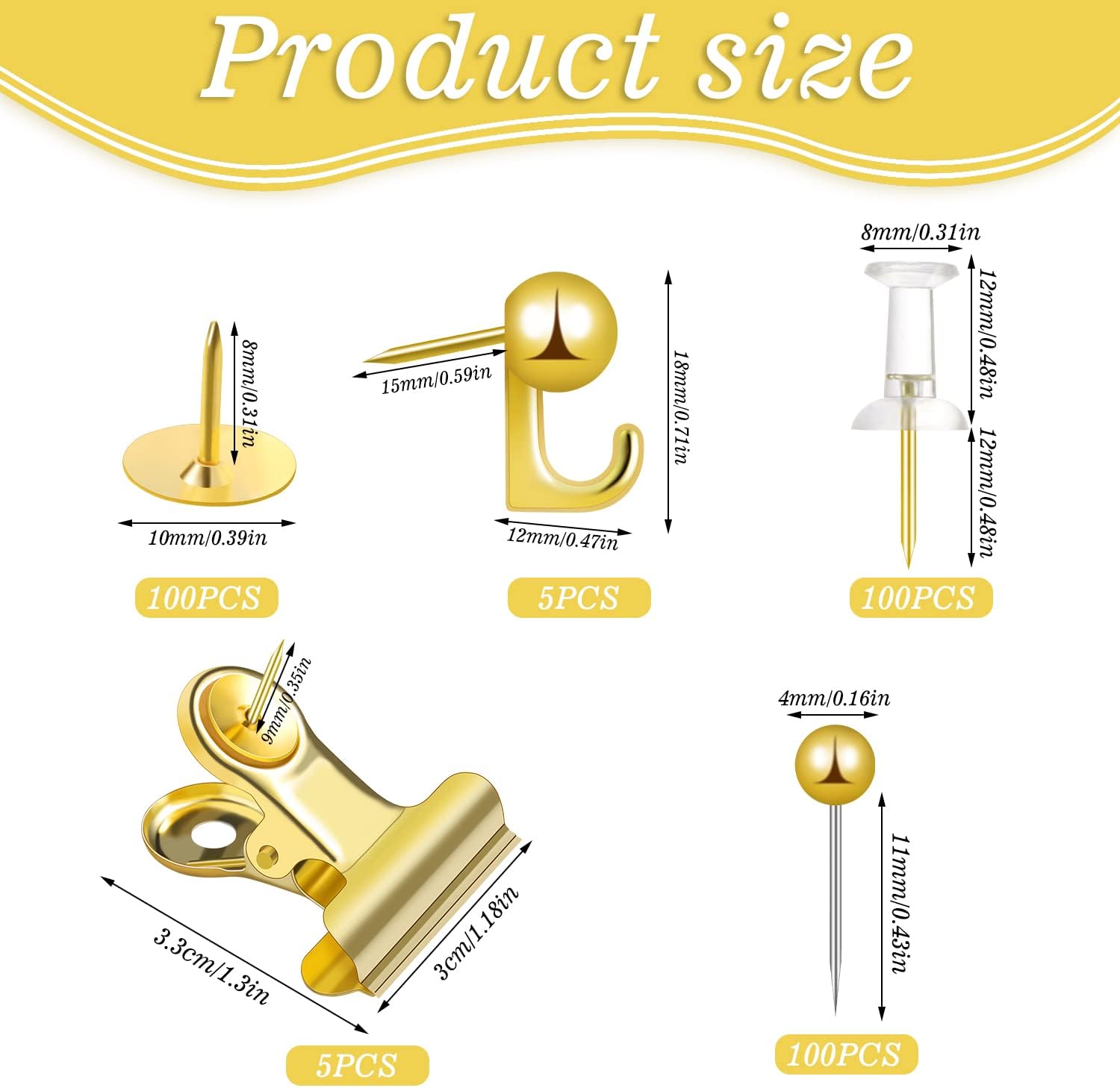 310 stücke Push Pins Set Binde – Binder Clip Assorted Bewertung und Preis